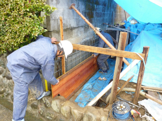 土留め　型枠　立ち上がり